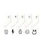 White Summer Crew Socks B Set-5 Pack