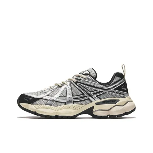 Anta Cushioning Wear Resistant Low Top Chunky Sneakers Men's Silver Black