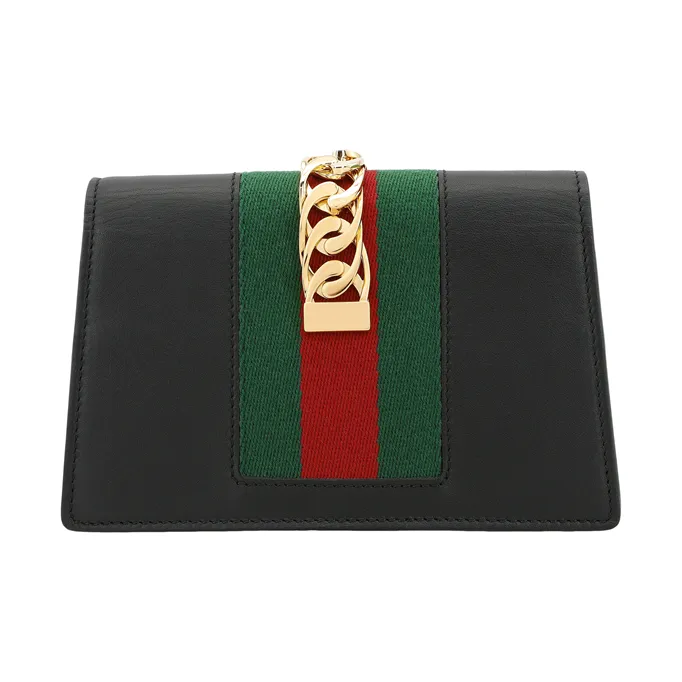 GUCCI Sylvie Cow Leather Crossbody Bag Shoulder Bag Women's Black-5