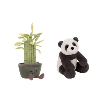 JELLYCAT Fun Plant Collection Harry Panda Bamboo Pot Plant Gift Box Dolls Plush Doll 28cm High