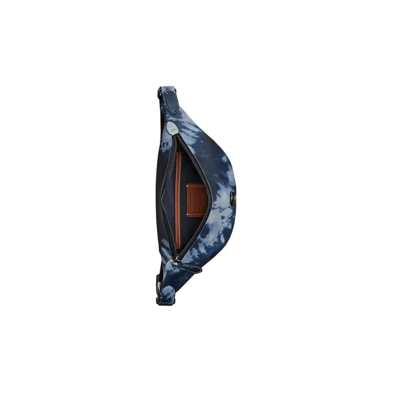COACH Charter Cow Leather Fanny Pack Men's Midnight Blue & Marine Blue & Mixed Color-3