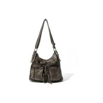 MASTER CANVAS Leather Shoulder Bag Crossbody Bag Unisex Coffee