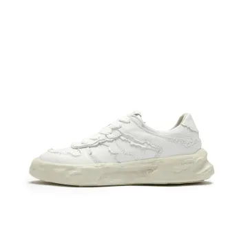 Soilios Anti Slip And Wear Resistant Lightweight Low Top Skateboard Shoes Unisex White