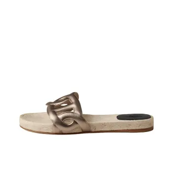 HERMES Famosa Slide Slippers Women's Gold Umber