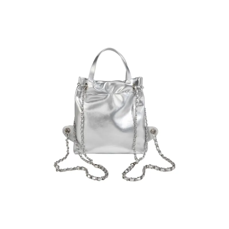 NATTY PU Backpack Small Size Women's Silver-9