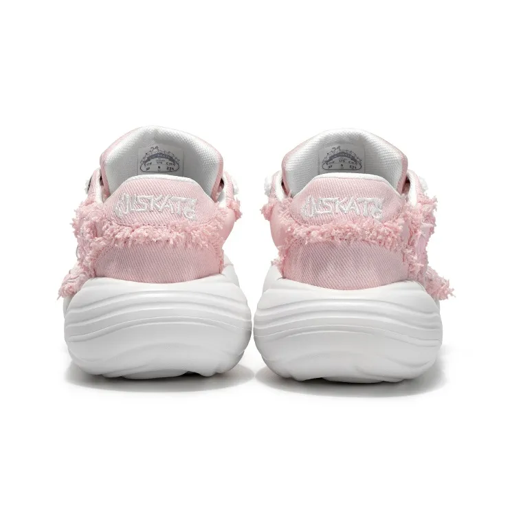 CN Cheese Head Shoes Anti Slip Wear Resistant Breathable Lightweight Height Increasing Low Top Canvas Shoes Unisex Pink-3