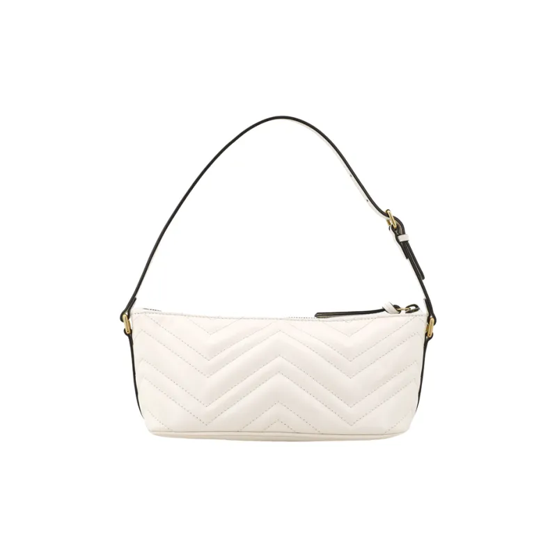 GUCCI GG Marmont Leather Handbags Shoulder Bags Women's White-5