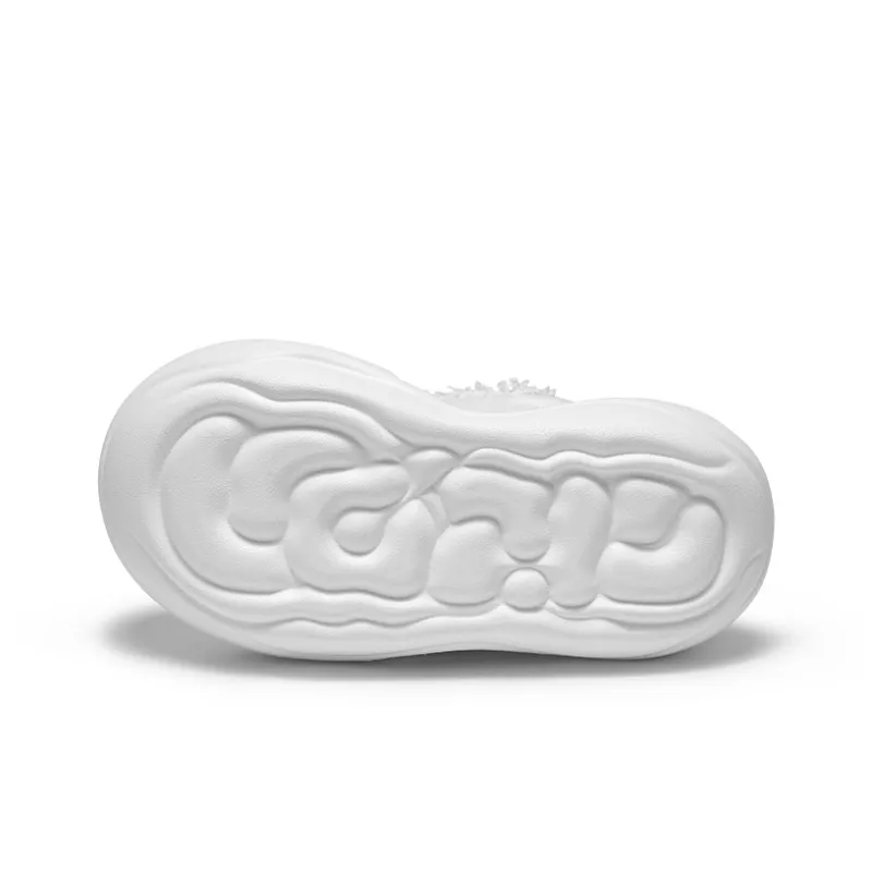 CN Milk Cap Big Head Shoes Slip Resistant Breathable Lightweight Height Increasing Low Top Canvas Shoes Unisex White-4
