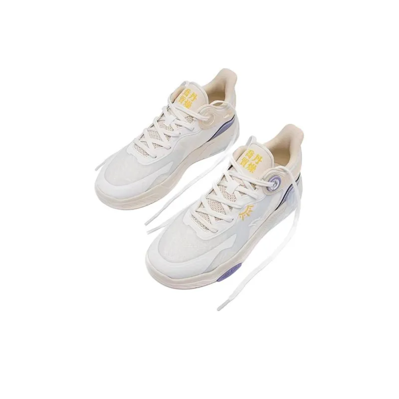 QIAODAN Non-slip Wear-resistant Shock Absorption Low-Top Skateboard Shoes Women's White Blue-3