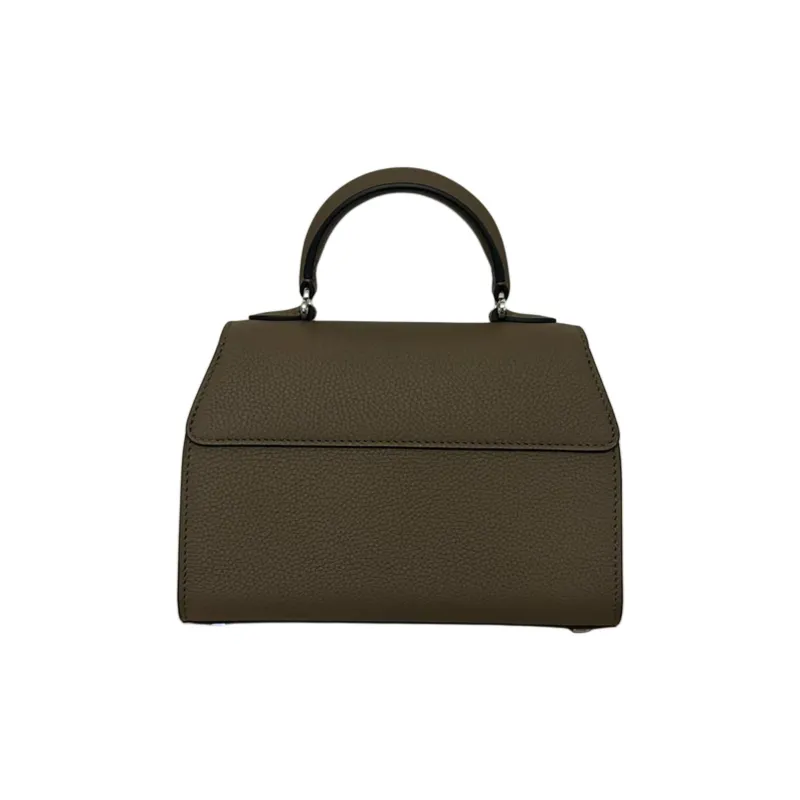 Moynat Taurillon Blush Cow Leather Shoulder Bag Crossbody Bag Handbag Small Size Women's Elephant Gray-1