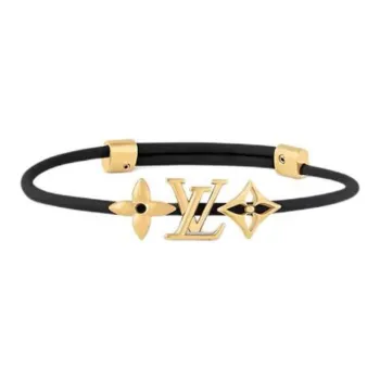 LOUIS VUITTON Metal, Leather Wristbands Unisex Black