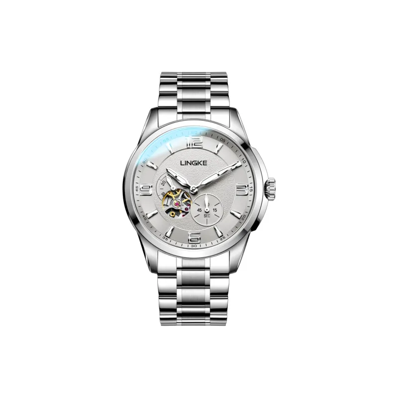 LINGKE Automatic Mechanical Movement Watch Men's Watches White Dial-3