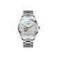 Silver Case White Dial Steel Band+Ecru Box+Leather Strap