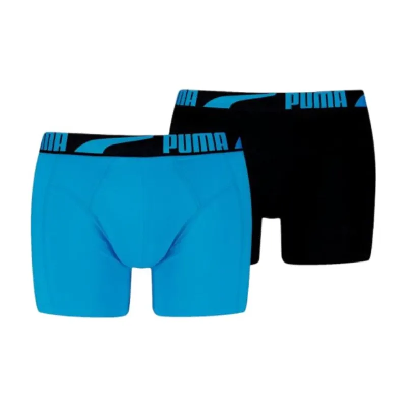PUMA Men's Boxer Briefs 2 Pack Underpants Men's 2 Pack Blue+Black-0