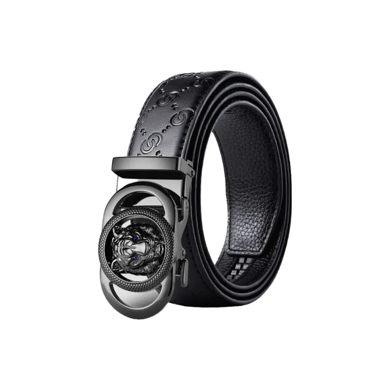 JONNY MOORE Alloy Leather Belts Men's Width 3.5CM-2