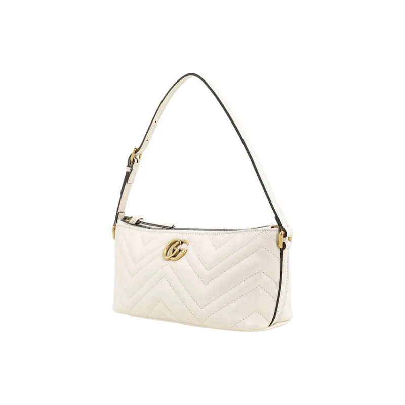 GUCCI GG Marmont Leather Handbags Shoulder Bags Women's White-3