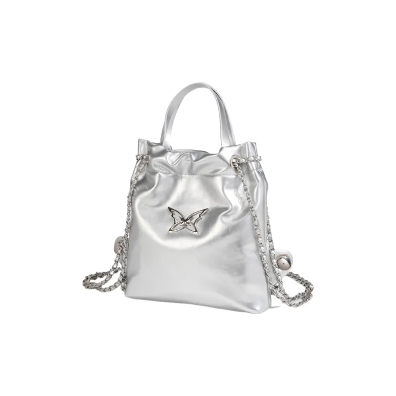 NATTY PU Backpack Small Size Women's Silver-8