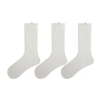 Evening Classroom Mid Calf Socks Women's 3 Pack White