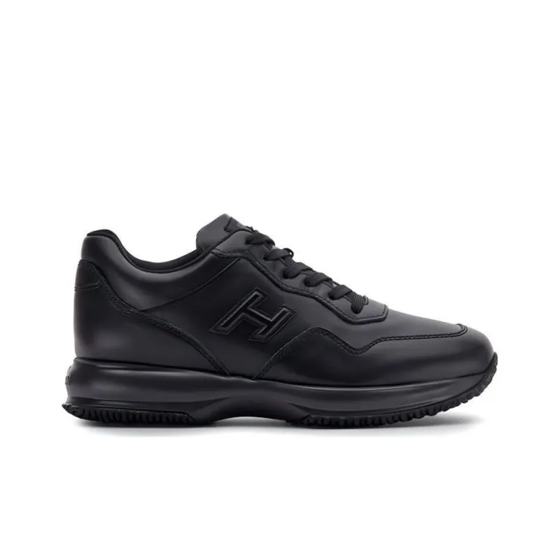 HOGAN Interactive Cushioning Anti-Slip And Wear-Resistant Low-Top Casual Shoes Men's Black-1