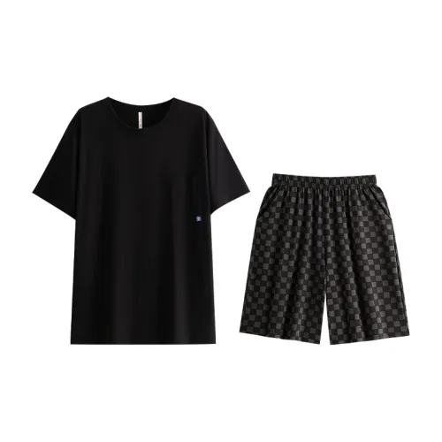 Yue Nei Pajama Set Men's Elegant Black