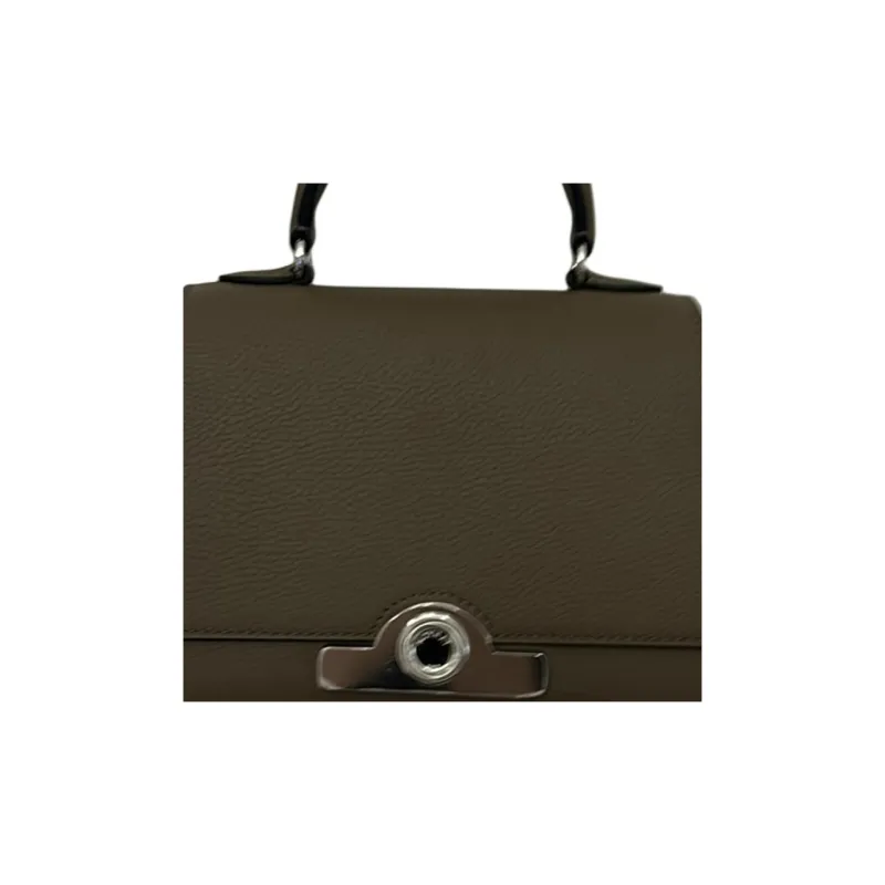 Moynat Taurillon Blush Cow Leather Shoulder Bag Crossbody Bag Handbag Small Size Women's Elephant Gray-3