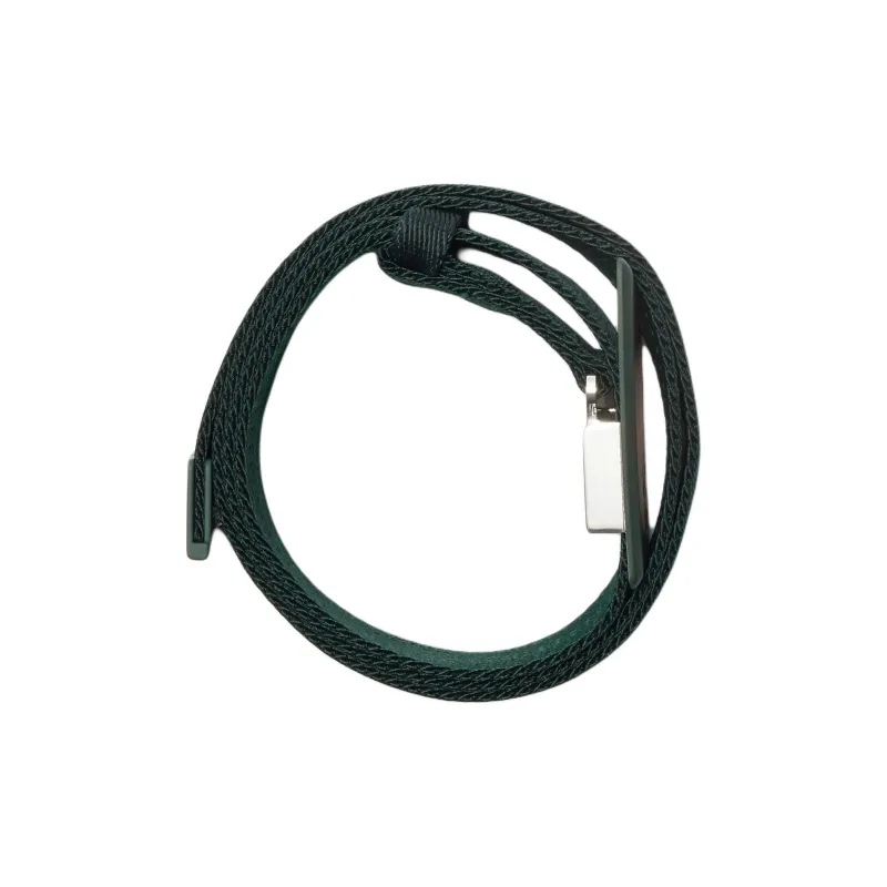 Burberry Badge Embossed Other Belts Men's Green 3CM-1