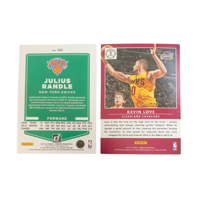 PANINI 2021 Durex Julius Randle 19/99+2015 Kevin Love Stars Special Card Access Pass Sports Cards 2 Pcs-1