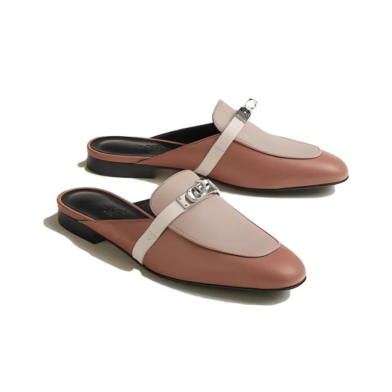 HERMES Closed Toe Slippers Women's Pearlescent Rose-2