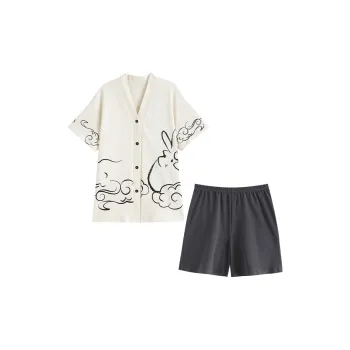 Dream Heart Pajama Set Women's Ecru