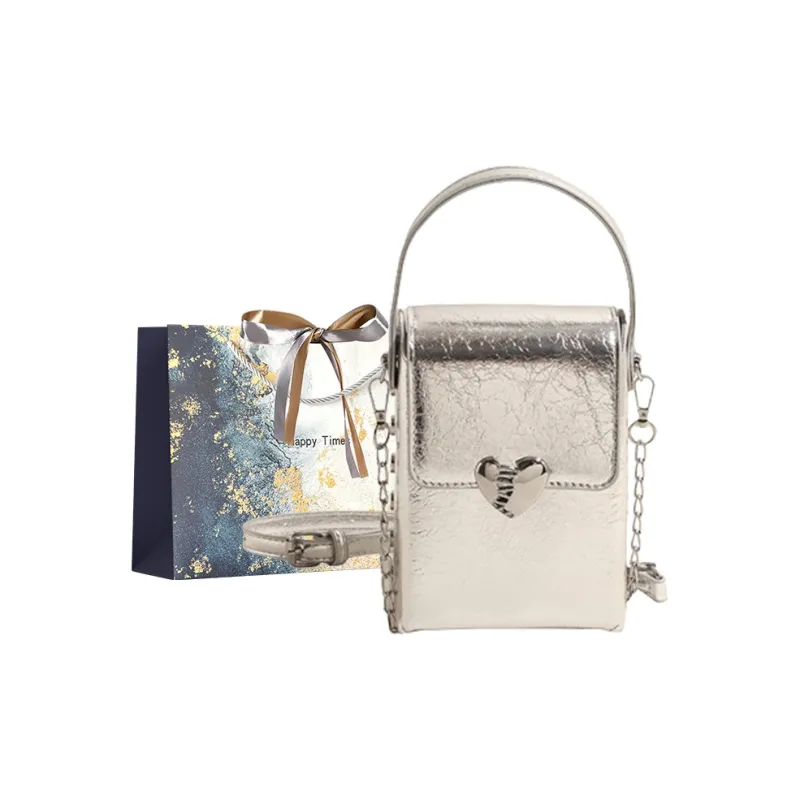 Iman's House PU Handbag, Shoulder Bag Women's Silver/Pearl Silver/Black-0