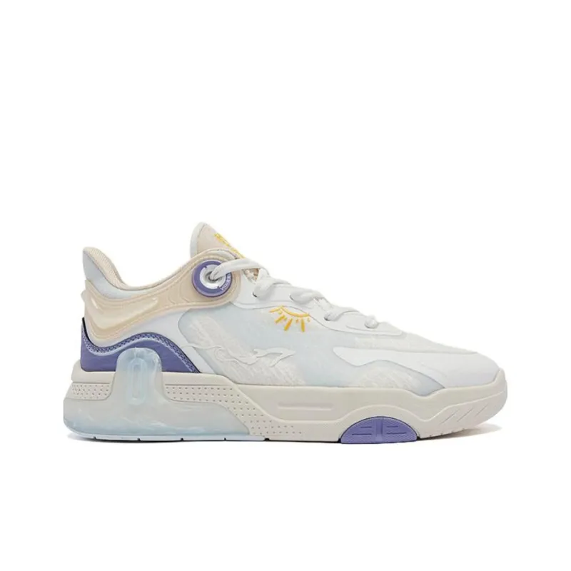 QIAODAN Non-slip Wear-resistant Shock Absorption Low-Top Skateboard Shoes Women's White Blue-1