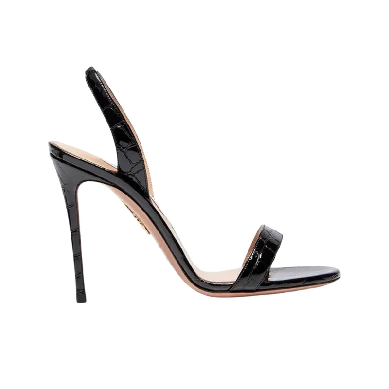 AQUAZZURA So Nude Sandal 105 Strap Sandals Women's Black-1