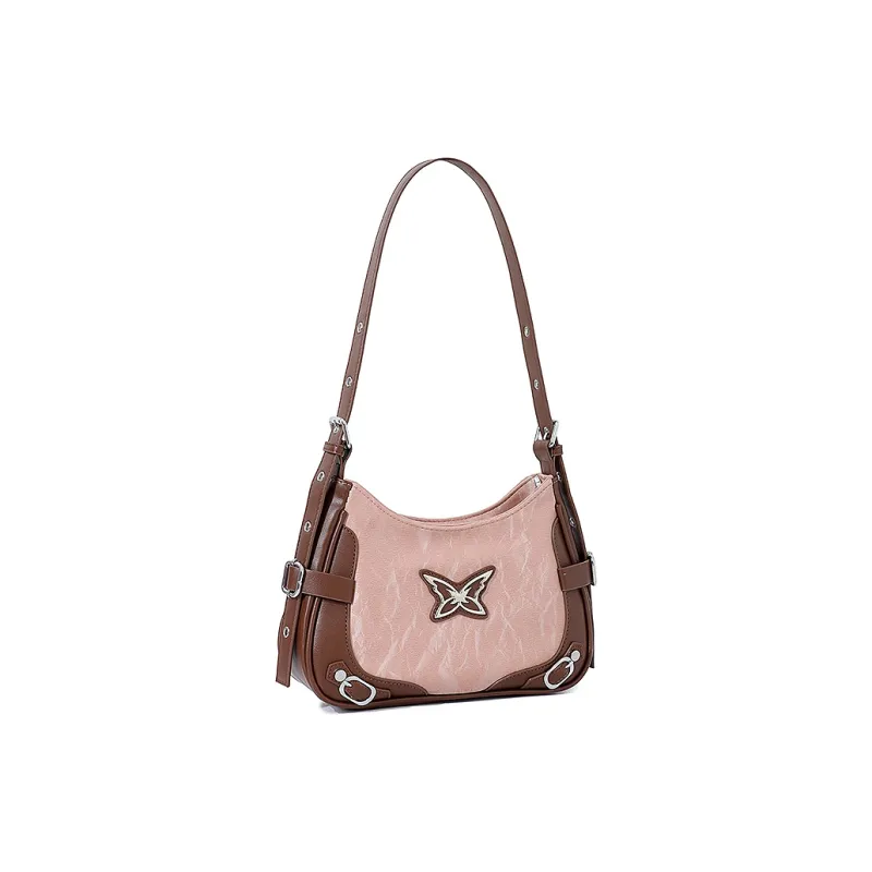 NATTY PU Small Square Bag Shoulder Bag Medium Size Women's Pink/Black/Silver-10