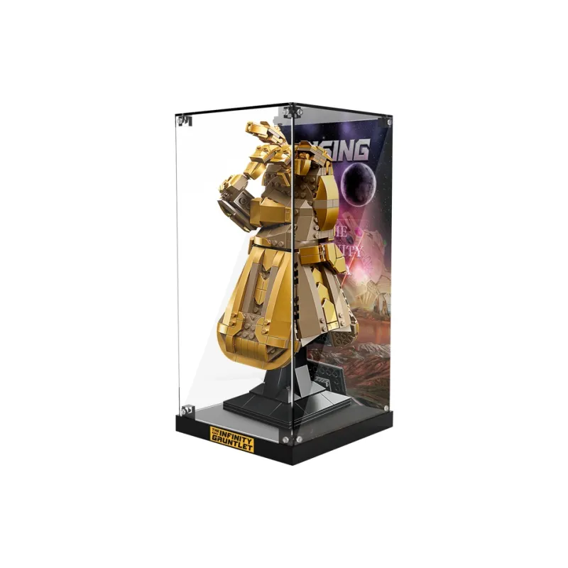 LIGHT YOUR BRICKS Thanos Building Block 76191 Infinite Glove Display Case Model Accessories-0