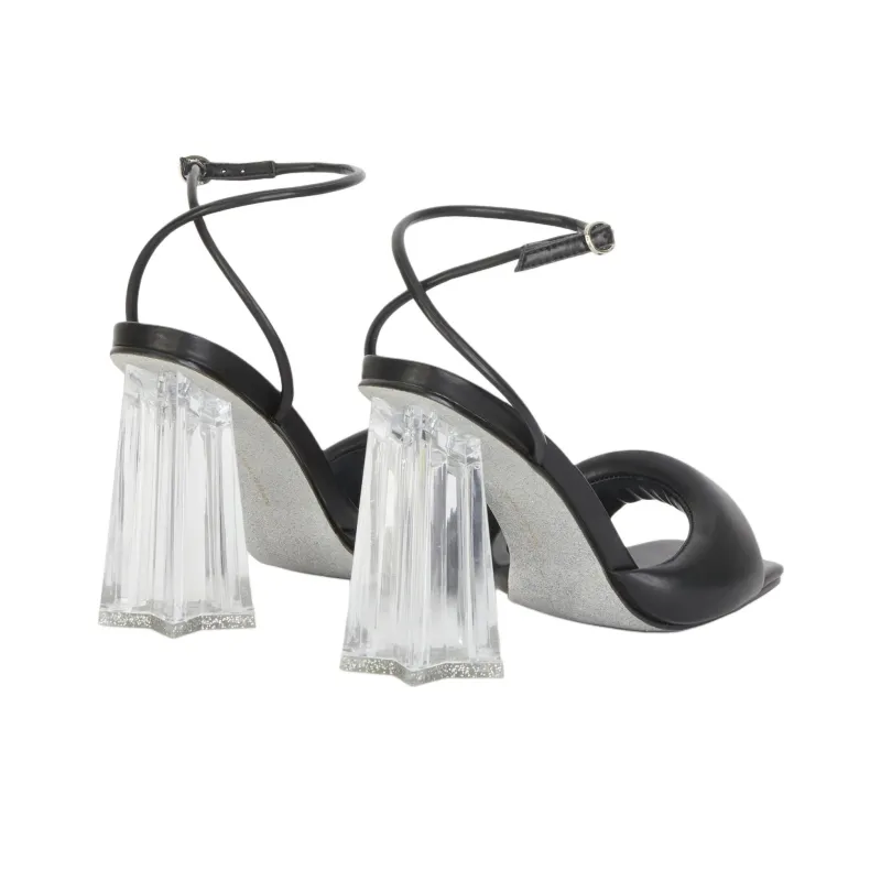 CHIARA FERRAGNI Andromeda Strap Sandals 10cm Women's Black-3