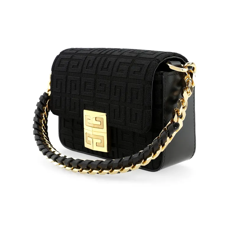 Givenchy Embroidered Canvas Bag Small 4G Black-3
