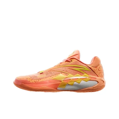 ANTA Basketball Shoes Men Low-Top Neon Light Orange/Fluorescent CANTAloupe Orange