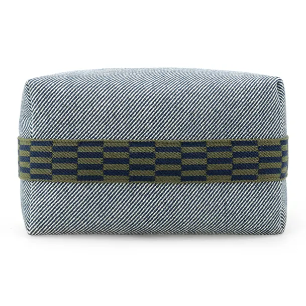 HERMES Bride a Brac Wool Twill Cotton Handbag Toiletry Bag Unisex Blue-6