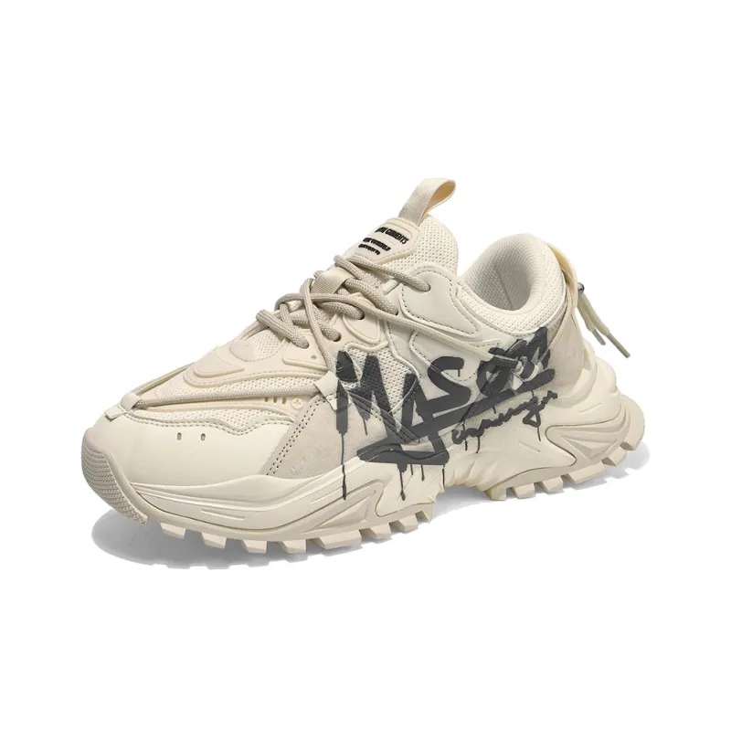 Masongarments Shark Tooth Series Running Shoes Unisex Low Top Black/Gray/White/Beige/Galaxy Gray-32