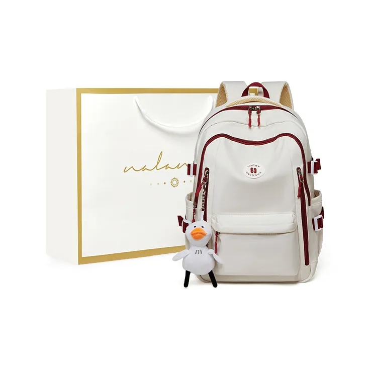 Narandu Fabric Backpack Unisex Gray/Midnight Black/Orange Combo-17
