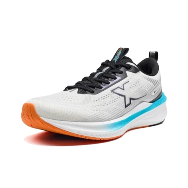 XTEP Cushioning Wear Resistant Low Top Sprint Running Shoes Men's Black White Blue-1