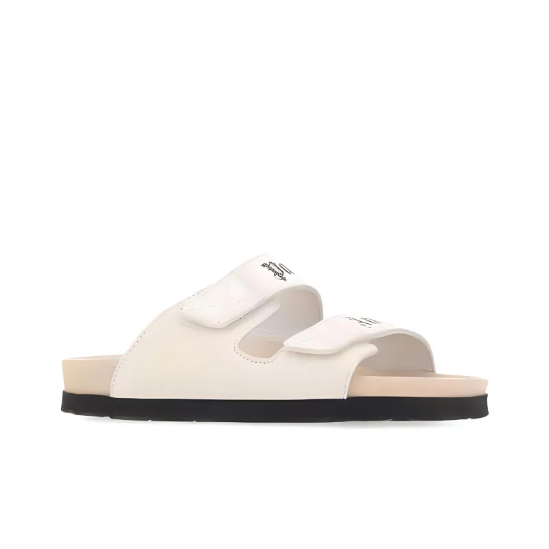 PALM ANGELS Logo print Leather Flat Sandals Women's-2