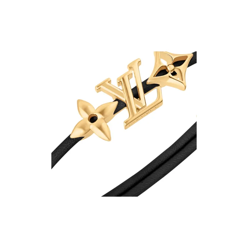 LOUIS VUITTON Metal, Leather Wristbands Unisex Black-2
