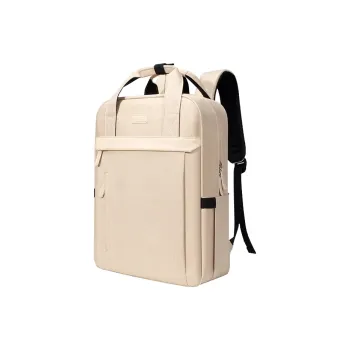 Techson Backpacks Khaki [Airbag Individual Laptop Compartment+External USB Interface+Handle Strap]