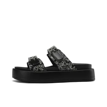 D FUSE SCANDINAVIA Metal Cut Out Rhinestone Slide Slippers Women's