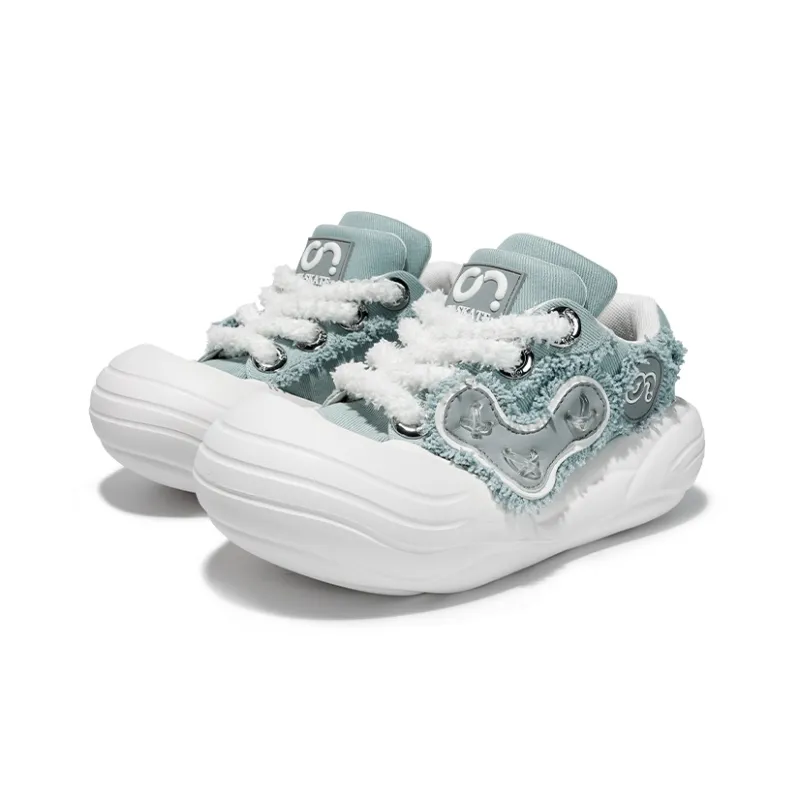 CN Cheese Head Shoes Anti Slip And Wear Resistant Lightweight Height Increasing Low Top Canvas Shoes Unisex Haze Blue-1