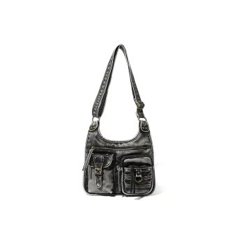 MASTER CANVAS PU Crossbody Bags Shoulder Bags Medium Size Women's Black