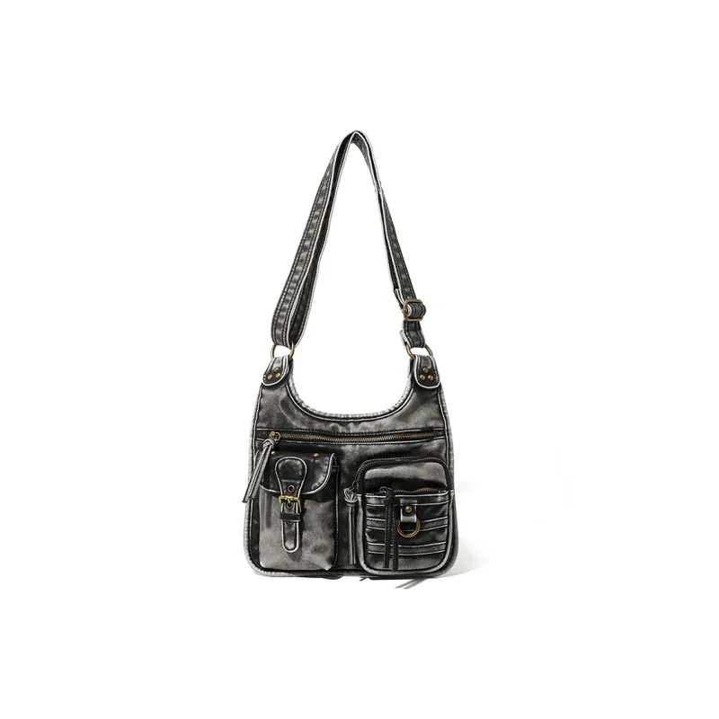 MASTER CANVAS PU Crossbody Bags Shoulder Bags Medium Size Women's Black-0