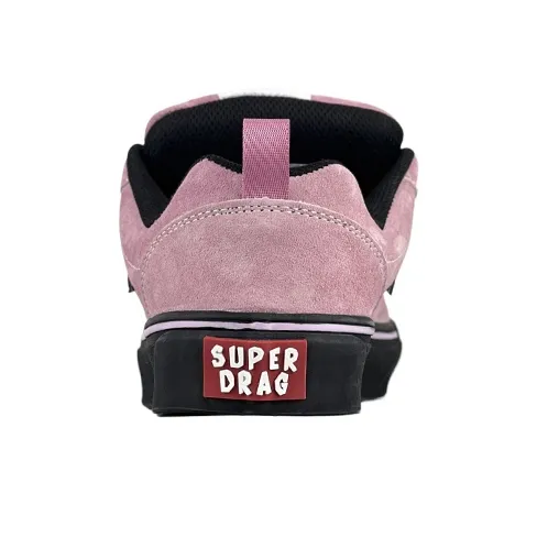 LuzaoT SUPER DRAG Puffy Shoes Anti Slip Wear Resistant Low Top Skateboard Shoes Women's Black Pink-4