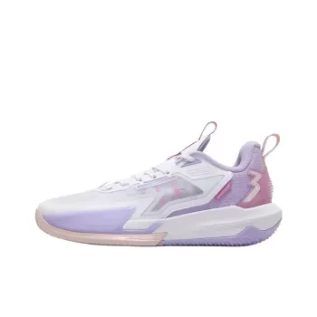 361° Cushioning Wear Resistant Low Top Basketball Shoes Men's White Purple